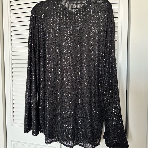 Boohoo Sequin Deep Cuff Shirt - Picture 3 of 10